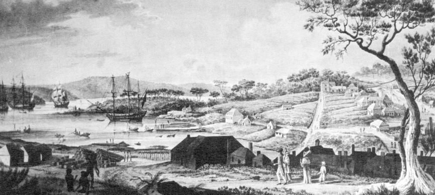 Sydney Cove as seen by newly arrived convict Thomas Massey 1791